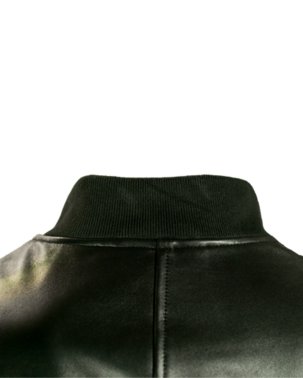 Veste en cuir bombardier noir