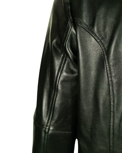 Veste en cuir bombardier noir