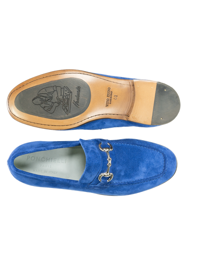 Mocassins Daim Bleu