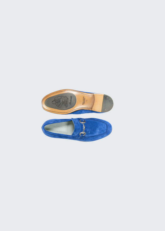 Mocassins Daim Bleu